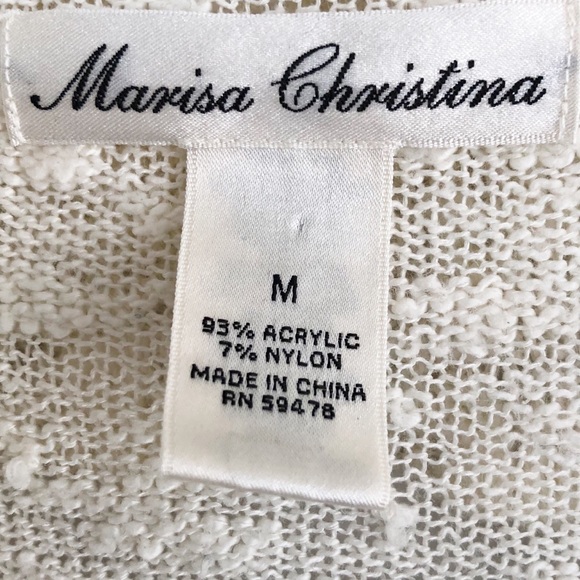 Marisa Christina Cream White Cardigan Sweater Med - Picture 6 of 6